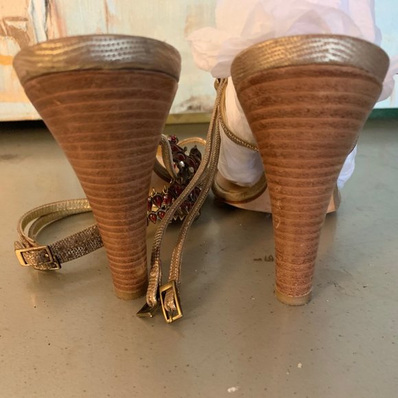 GIUSEPPE ZANOTTI GEM STRAPPY HEELS SANDALS 8.5B - Picture 5 of 8